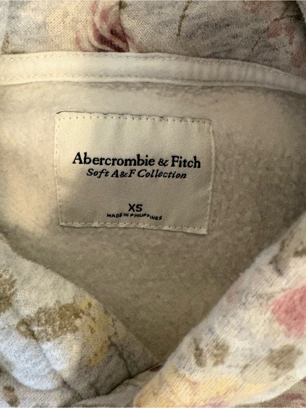 Abercrombie & Fitch Soft A&F Floral Fleece Sunday Pullover Hoodie XS - Picture 2 of 4